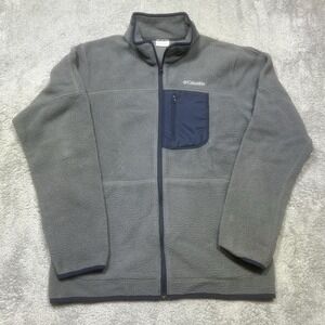 Columbia Jacket Men's M Blue Rugged Ridge Sherpa Fleece Full Zip Outdoor Active